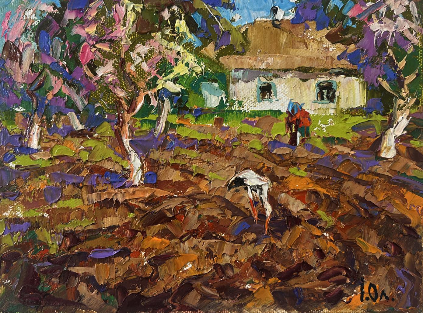 Vibrant impressionist oil painting The sky is blue and the spring by Oleksiy Ivanyuk
