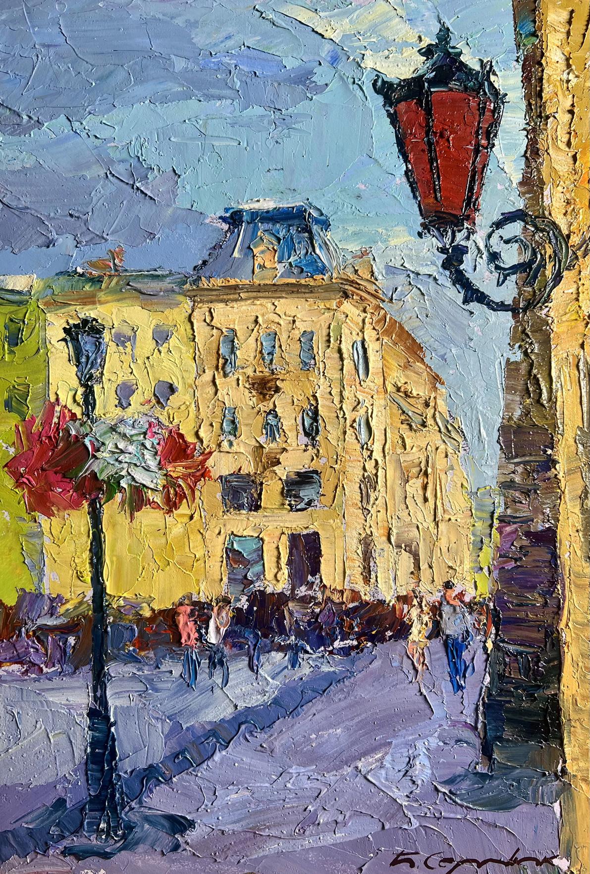 Vibrant impressionist oil painting Summer day in the city by Boris Serdyuk