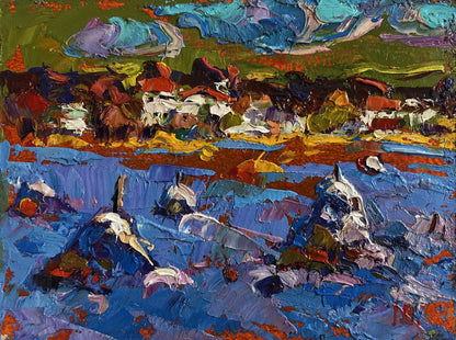 Vibrant impressionist oil painting Frosty day in the field by Oleksiy Ivanyuk