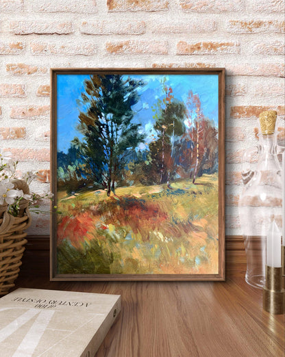 Oil painting Beginning of Autumn by Yuriy Suprunchuk in wooden frame