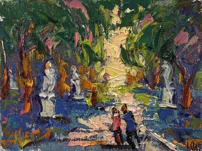 Vibrant impressionist oil painting Walk in the Park by Oleksiy Ivanyuk