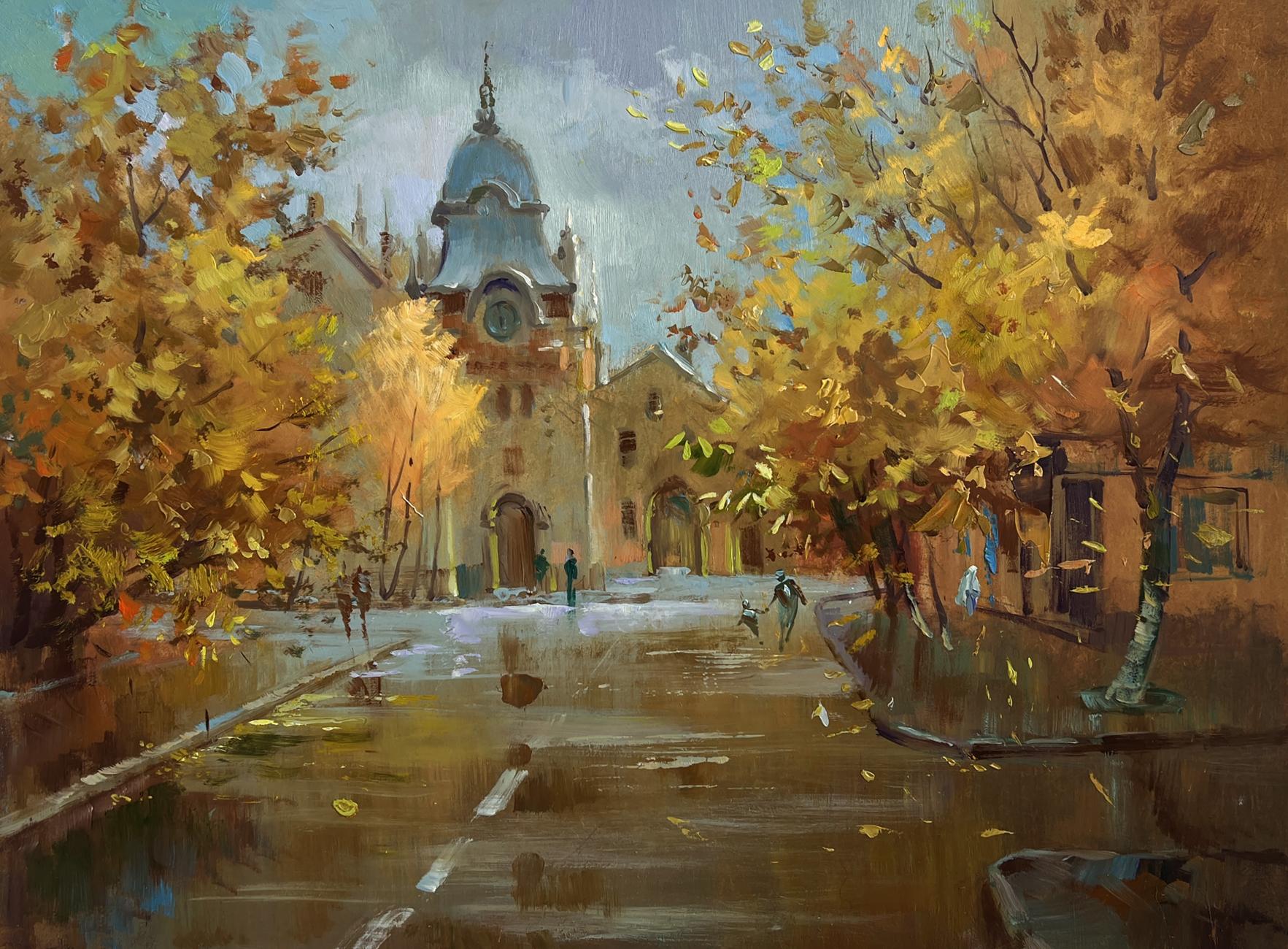 Oil painting Autumn in the heart of the city by Yuriy Suprunchuk