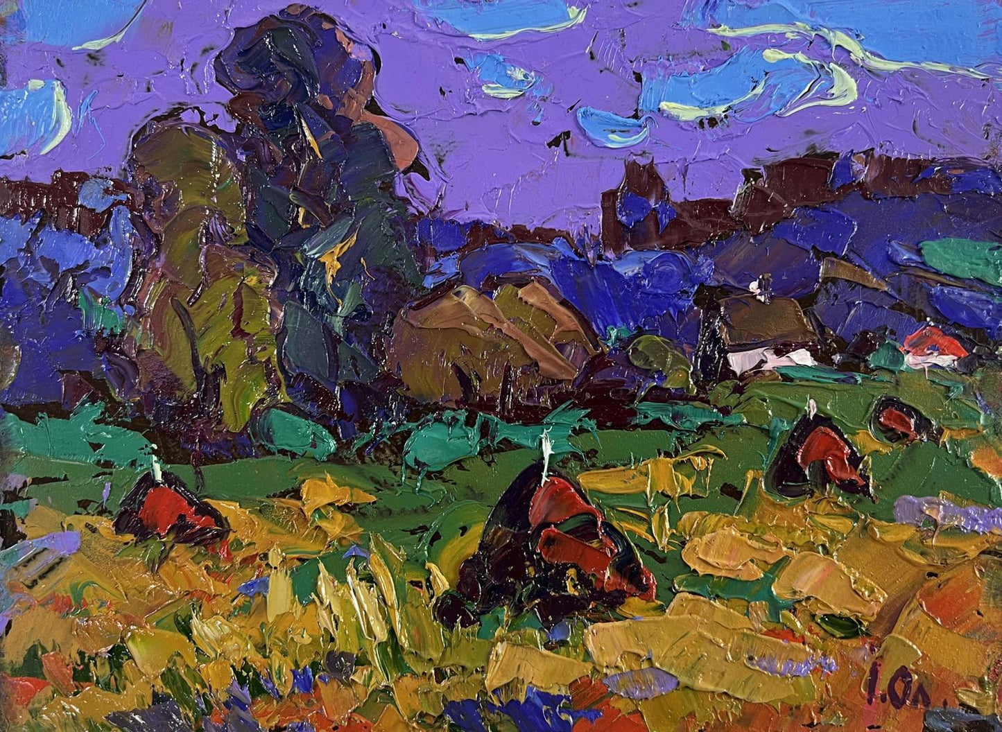Vibrant impressionist oil painting Evening coolness before the rain by Oleksiy Ivanyuk