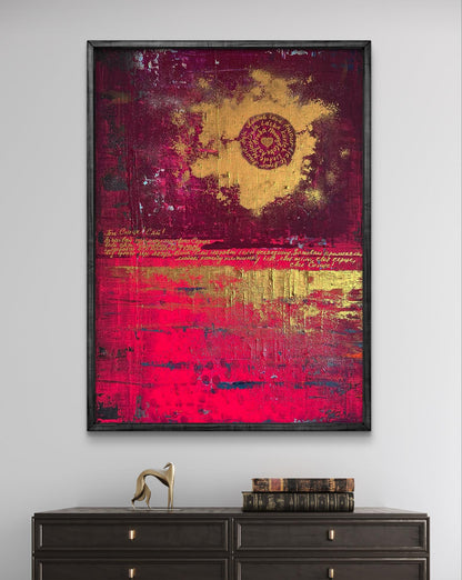 Vibrant abstract acrylic painting You shine like the sun by Olga Melezhik
