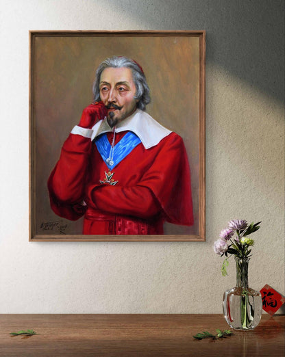 Oil painting Richelieu Valeriy Bulat: man in red robe with medal