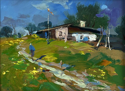 Vibrant impressionist oil painting The way home by Yuriy Suprunchuk