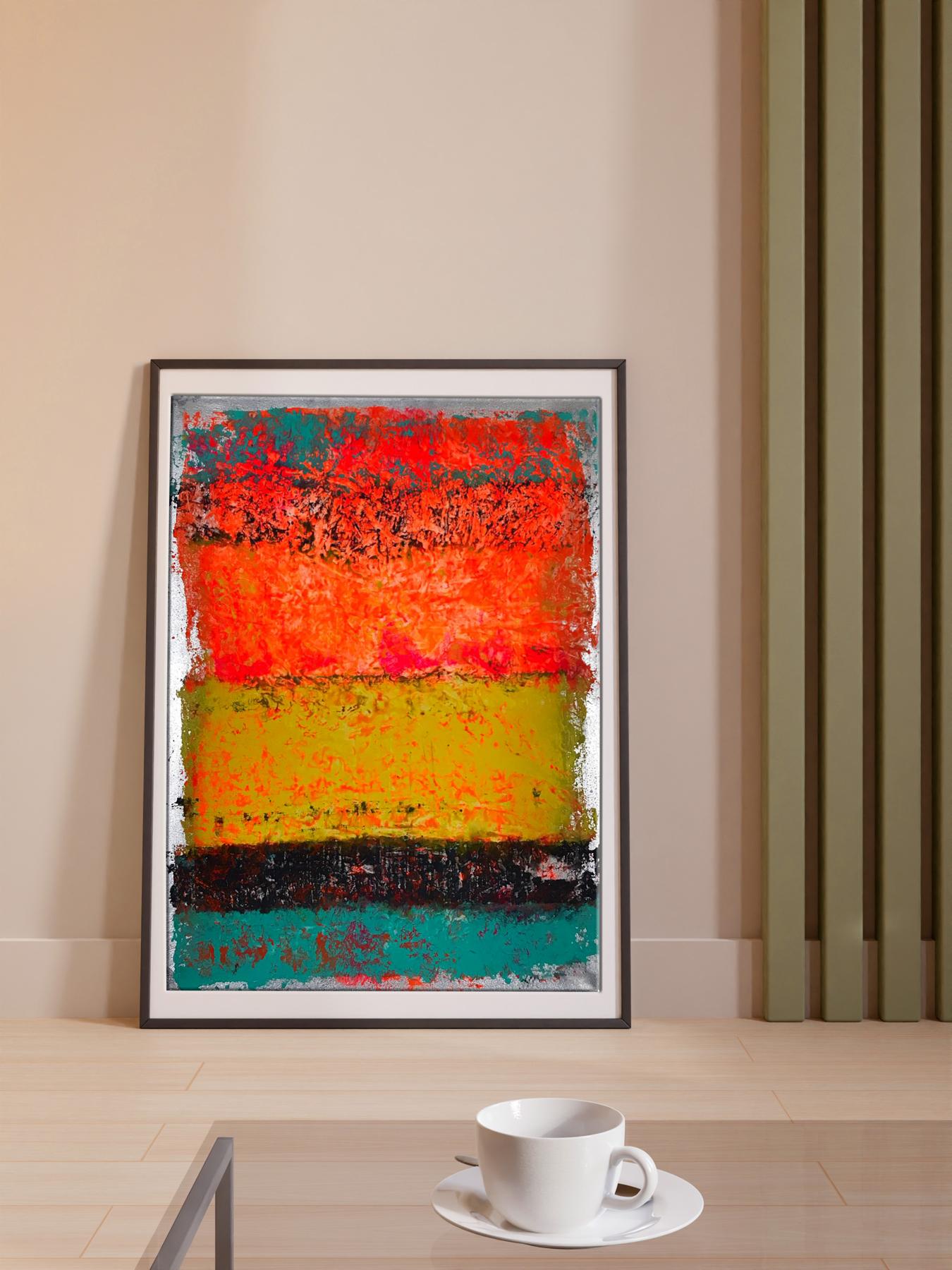 Framed abstract acrylic painting A treat for my eyes by Olga Melezhik