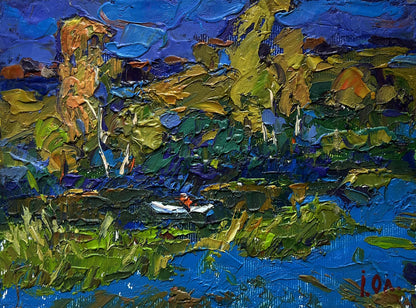 Vibrant impressionist oil painting Night rest in nature by Oleksiy Ivanyuk