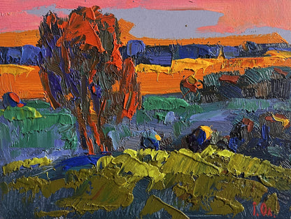 Vibrant impressionist oil painting Far away in the silence of nature by Oleksiy Ivanyuk