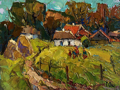 Vibrant impressionist oil painting After a walk home by Oksana Ivanyuk