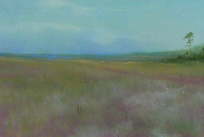 Impressionistic oil painting of blooming lavender field by Vasily Korkishko