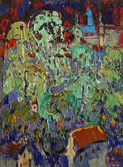 Vibrant impressionist oil painting City after the Rain by Oleksiy Ivanyuk