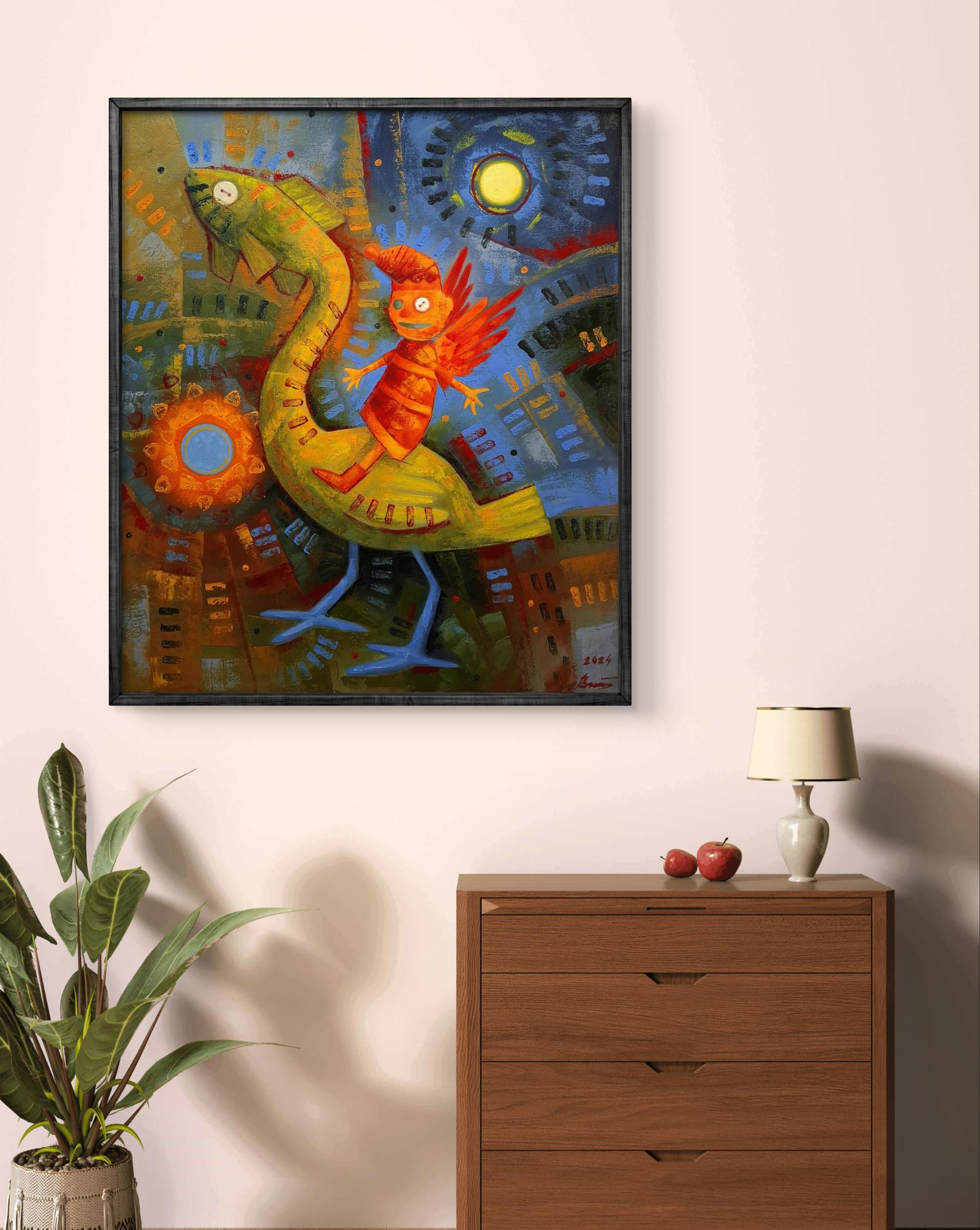 Oil painting King Button goes for a walk by Sergiy Voichenko