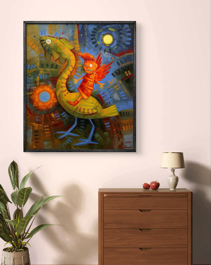Oil painting King Button goes for a walk by Sergiy Voichenko
