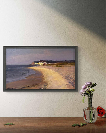 Oil painting Black Sea coast by Sergey Sergeev, sandy beach landscape