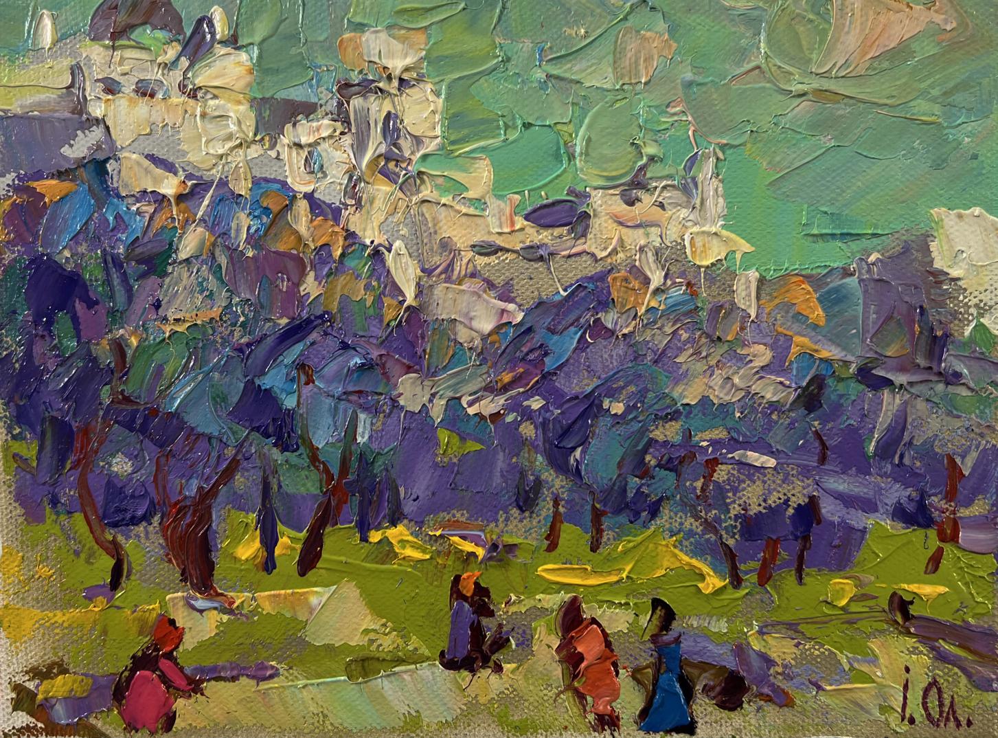 Vibrant impressionist oil painting Morning in the city park by Oleksiy Ivanyuk