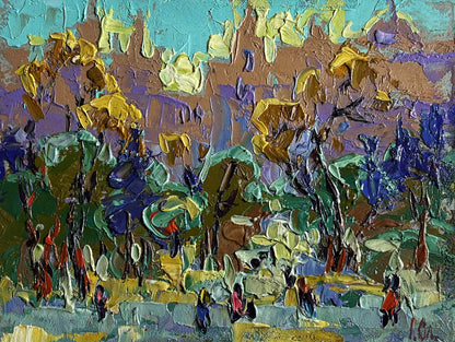 Vibrant impressionist oil painting Morning bustle of the city by Oleksiy Ivanyuk