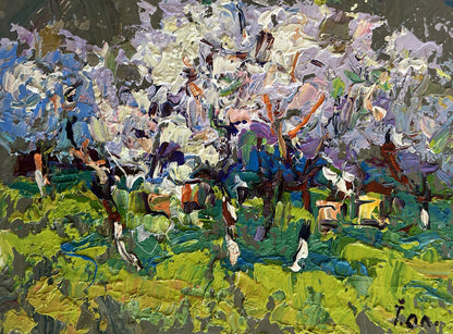 Vibrant impressionist oil painting The gardens are blooming by Oleksiy Ivanyuk
