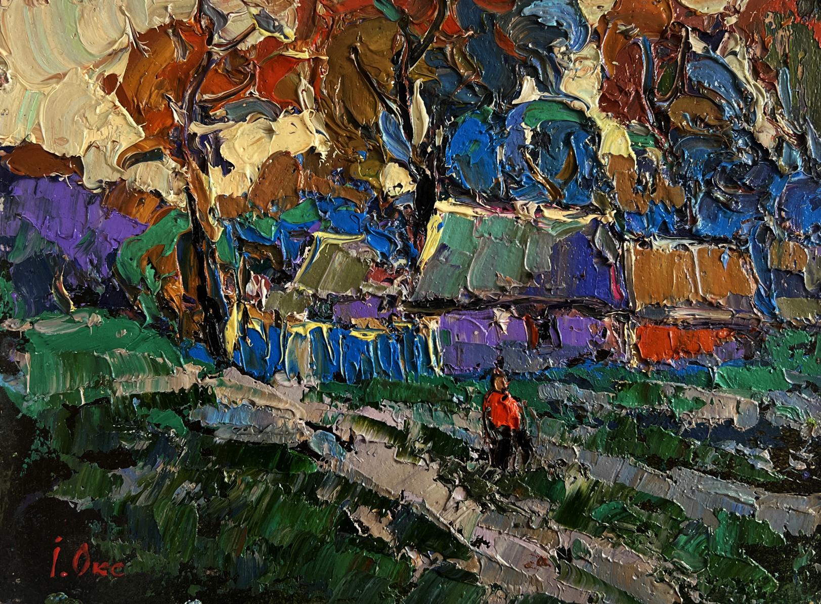 Vibrant impressionist oil painting Cool wind in the evening by Oksana Ivanyuk