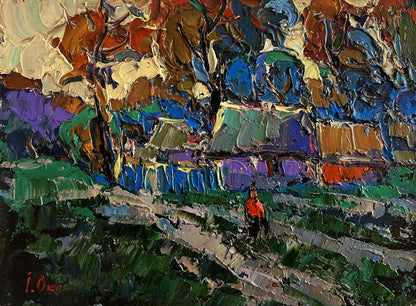 Vibrant impressionist oil painting Cool wind in the evening by Oksana Ivanyuk