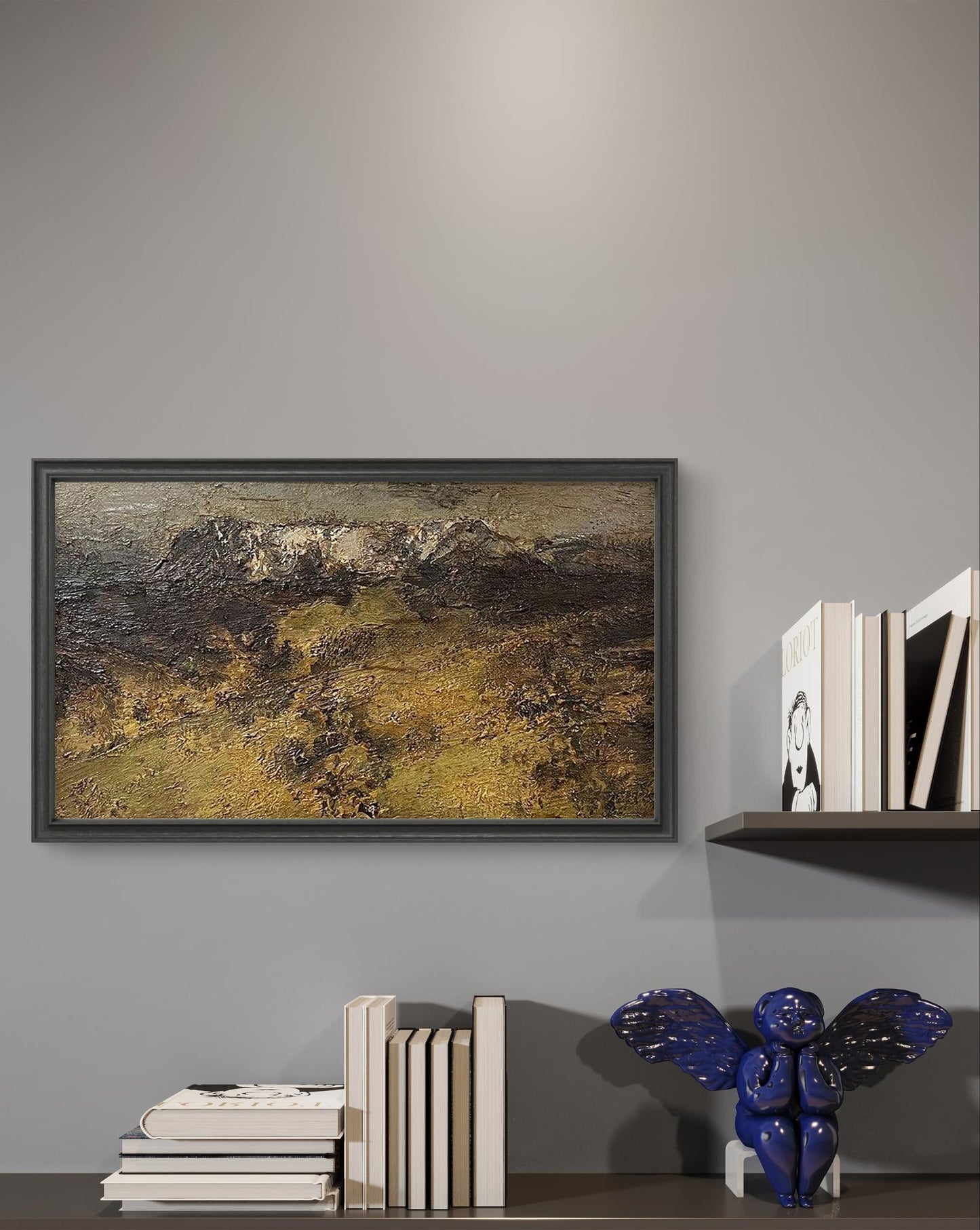 Framed oil painting Landscape in the valley by Arsen Rustamov