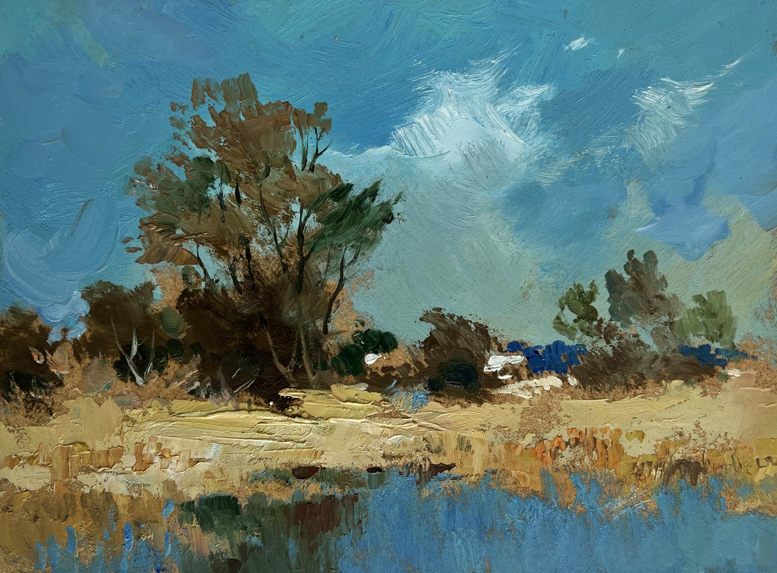 Oil painting Walking near the forest pond by Yuriy Suprunchuk
