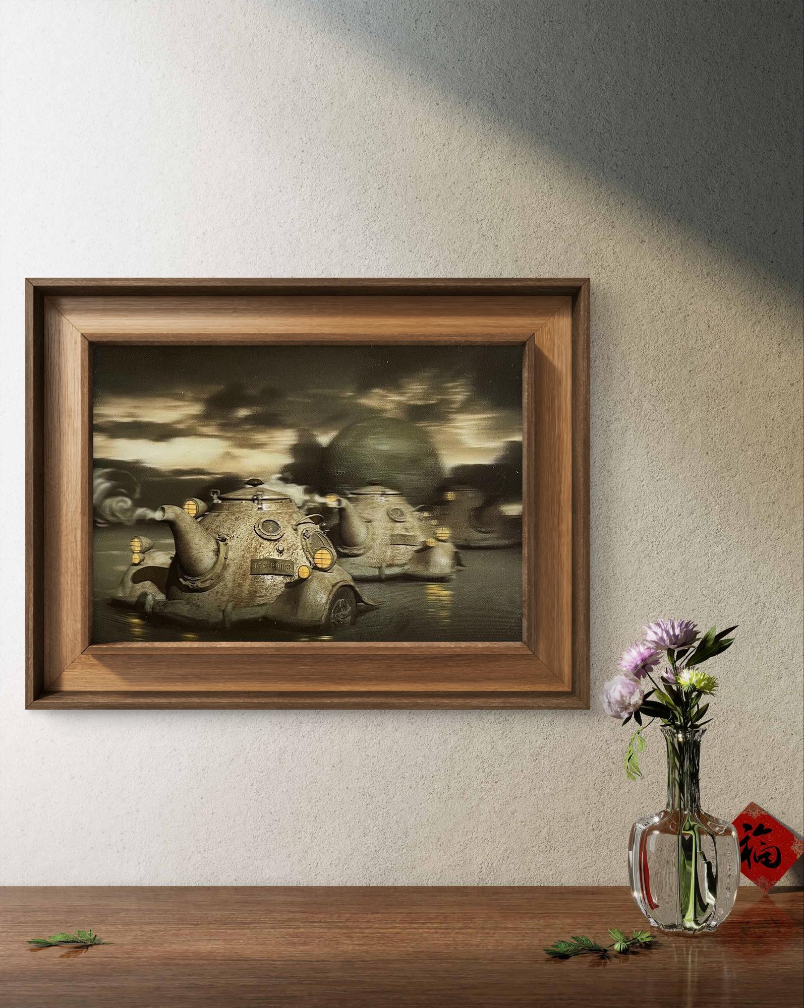Digital Contemporary art Mars rover tea party on Phobos Yuriy Laptev