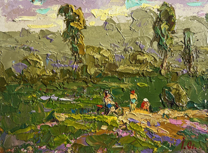 Oil painting Summer walk outside the village by Oleksiy Ivanyuk