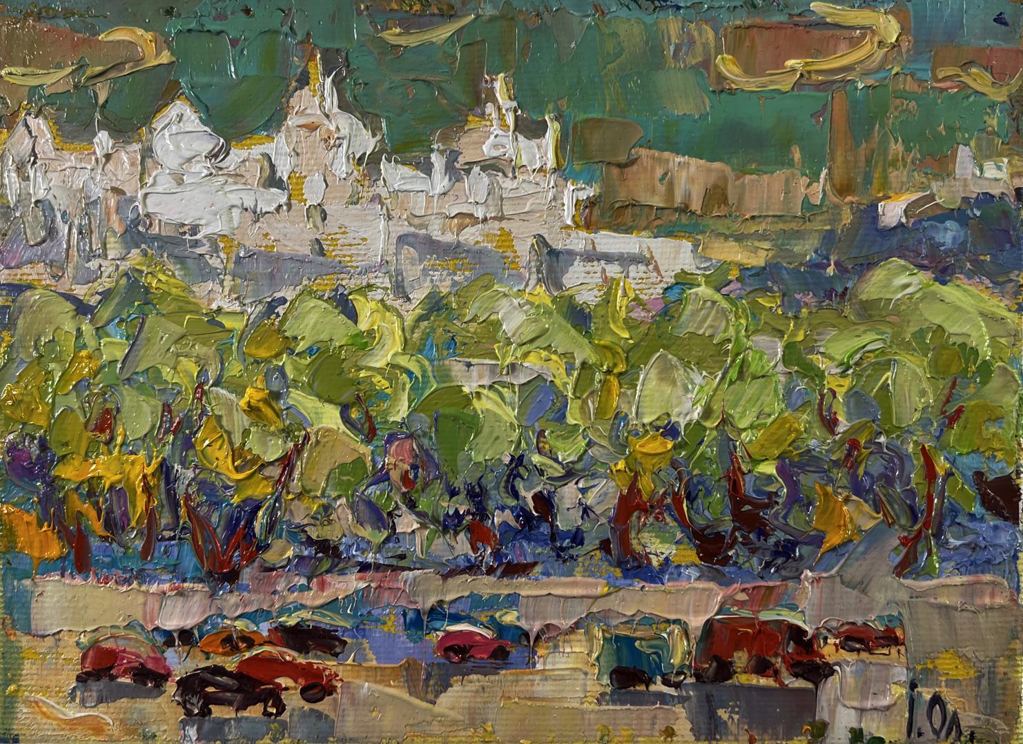 Vibrant impressionist oil painting Road outside the city by Oleksiy Ivanyuk