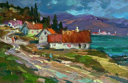 Vibrant impressionist oil painting Road to the Mountains by Yuriy Suprunchuk