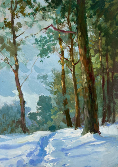 Oil painting Winter silence of the forest by Yuriy Suprunchuk
