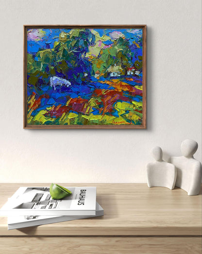 Vibrant In the Evening Field oil painting by Oleksiy Ivanyuk in wood frame