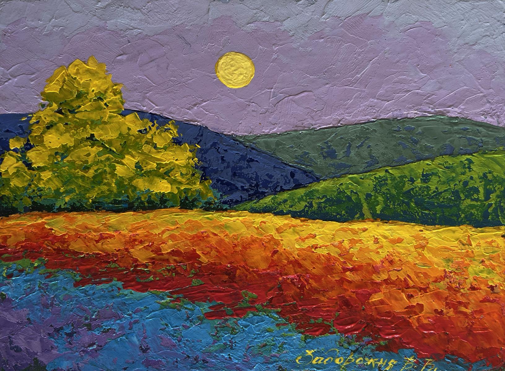 Vibrant Twilight in the Mountains oil painting by V. Zadorozhnya