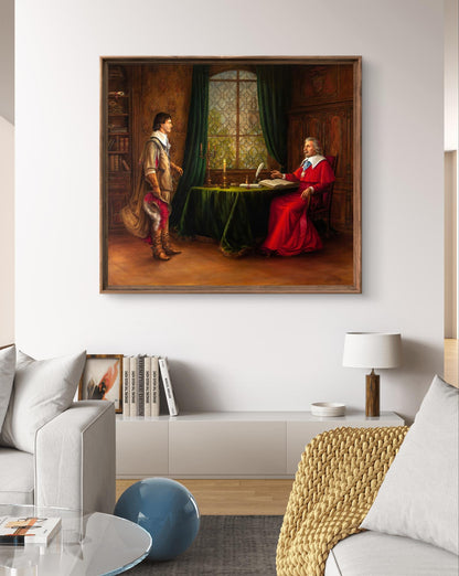 Oil painting You made a mistake Valeriy Bulat framed historical portrait