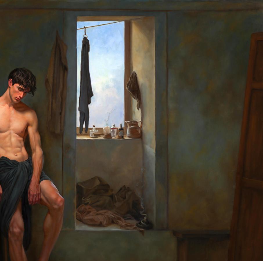 Oil painting Solitude in a Clean Room Richard Fox