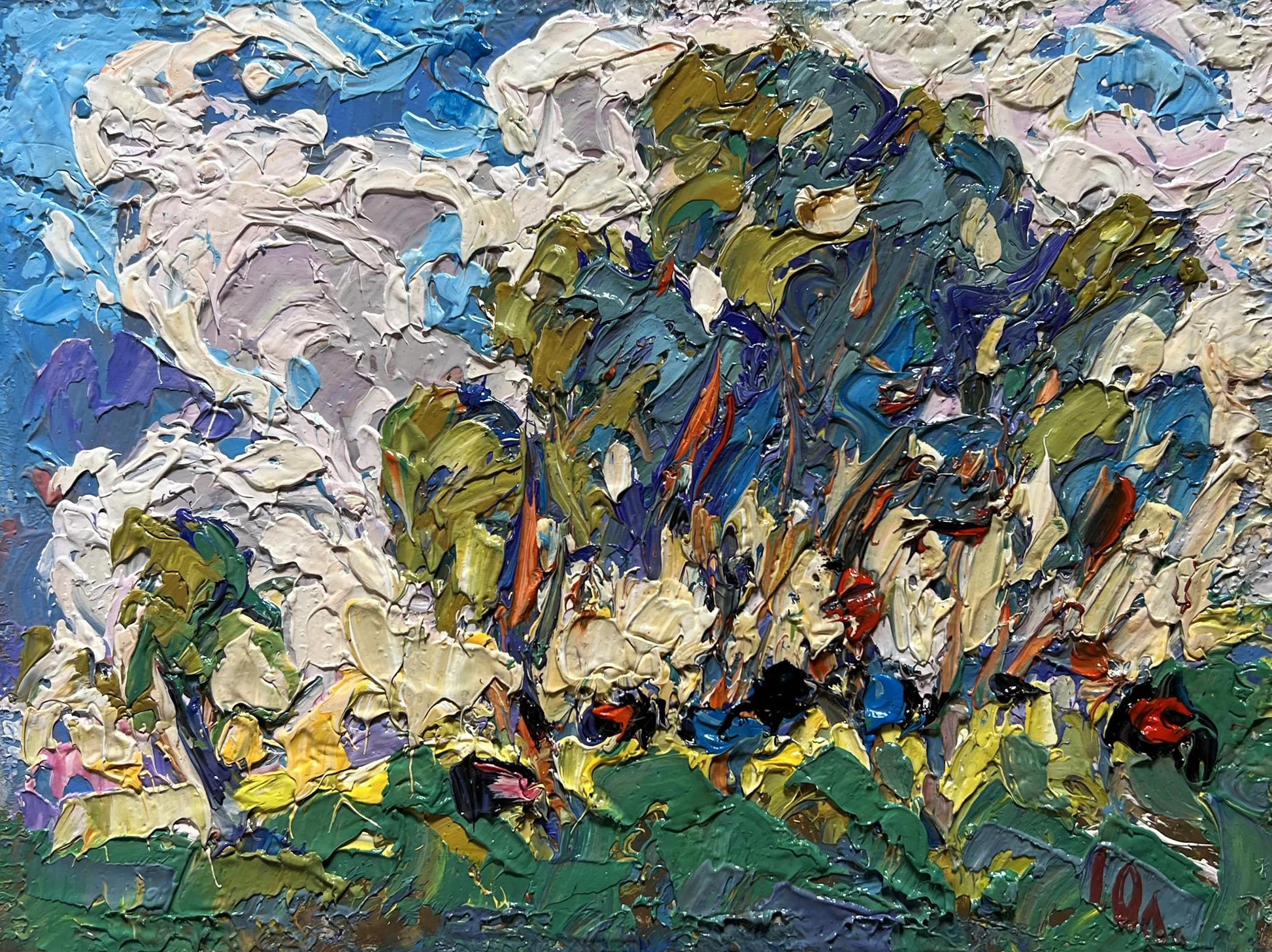 Vibrant impressionist oil painting Green rustle of grass by Oleksiy Ivanyuk