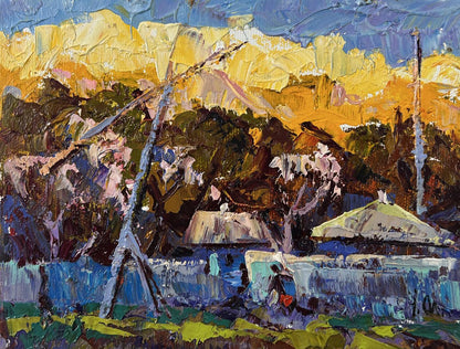 Vibrant impressionist oil painting Shadows of Evening by Oleksiy Ivanyuk