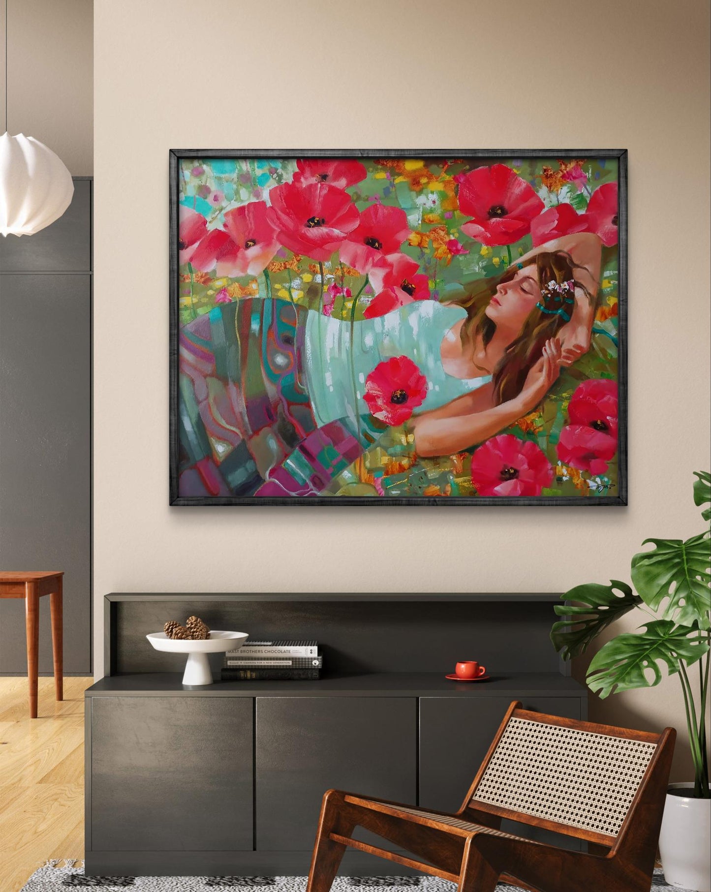 Abstract oil painting Red poppies by Anatoly Tarabanov