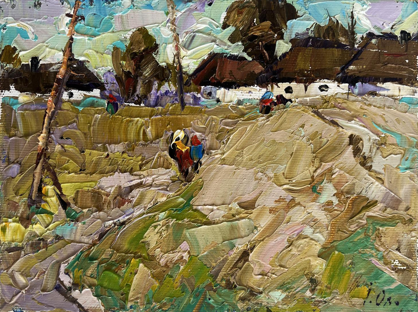 Impasto landscape oil painting We are returning home by Oleksiy Ivanyuk