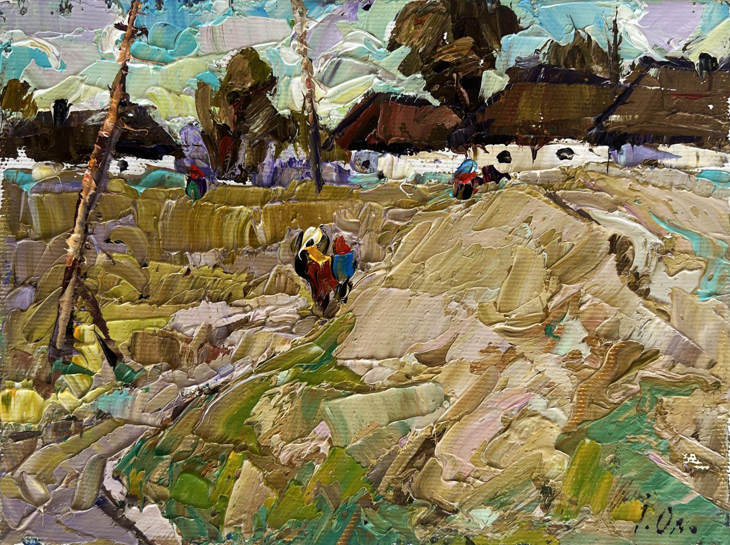 Impasto landscape oil painting We are returning home by Oleksiy Ivanyuk