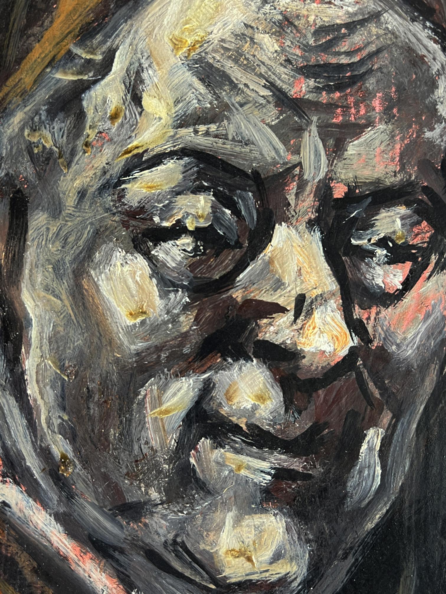 Abstract expressionist oil portrait of man Alexander Litvinov