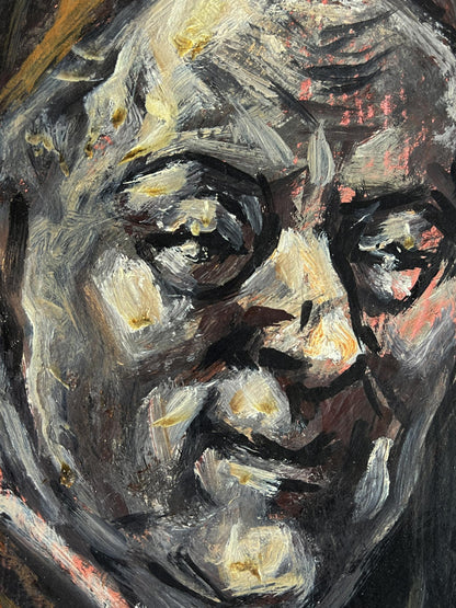 Abstract expressionist oil portrait of man Alexander Litvinov