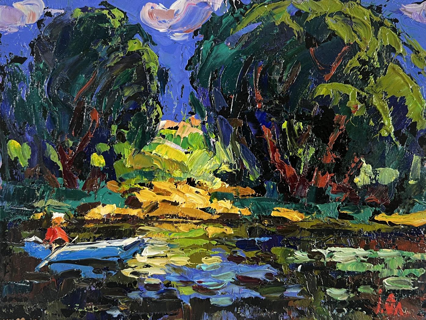 Vibrant impressionist oil painting Evening colors of the sky by Oleksiy Ivanyuk
