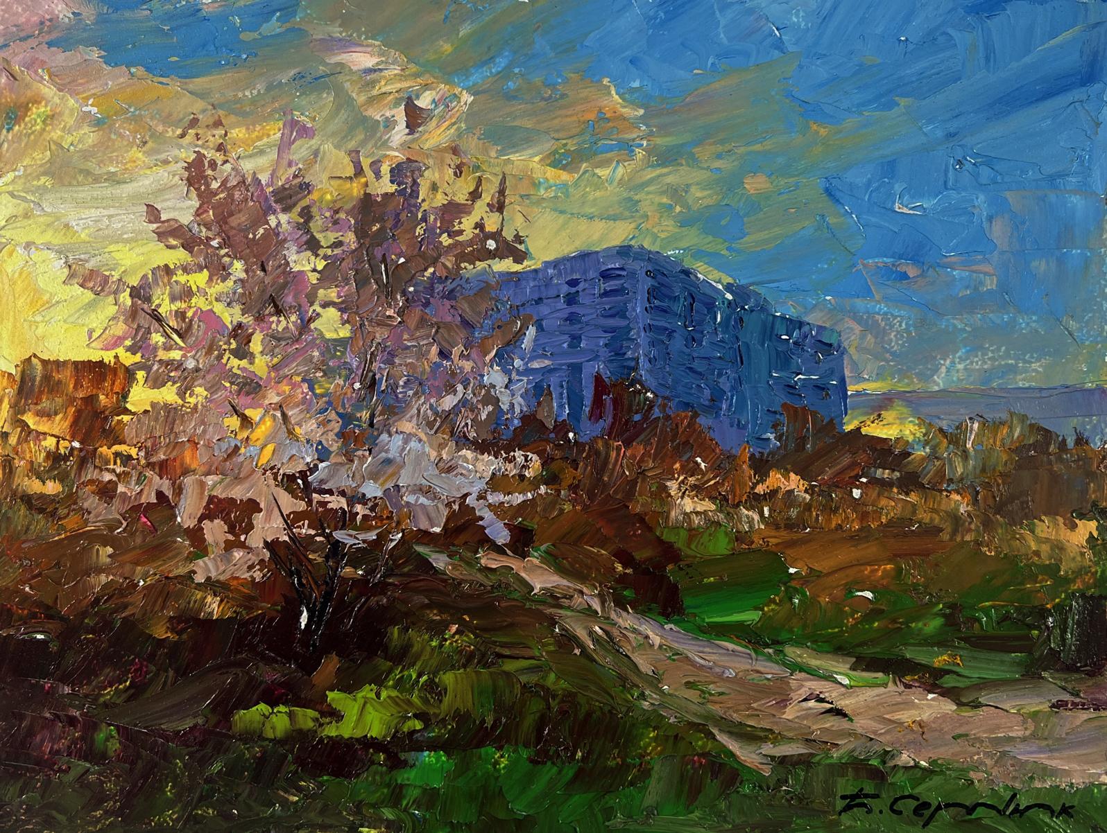 Vibrant impressionist oil painting Evening envelops the city by Boris Serdyuk