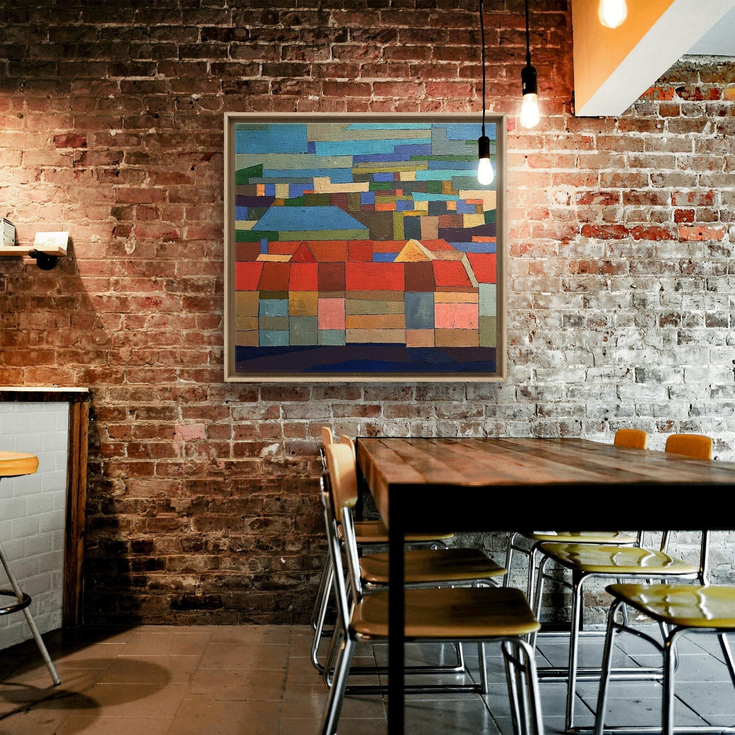 Oil painting Walking the Streets by Serhiy Kovalev, colorful geometric abstract