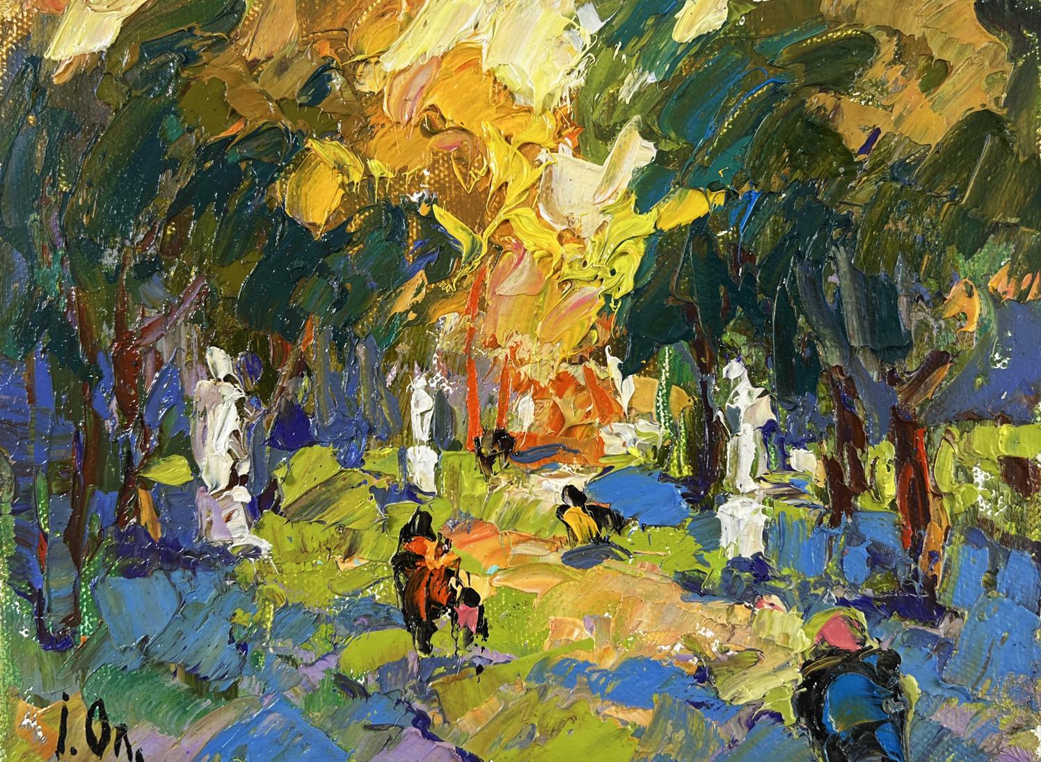 Vibrant impressionist oil painting Alley in the Park by Oleksiy Ivanyuk