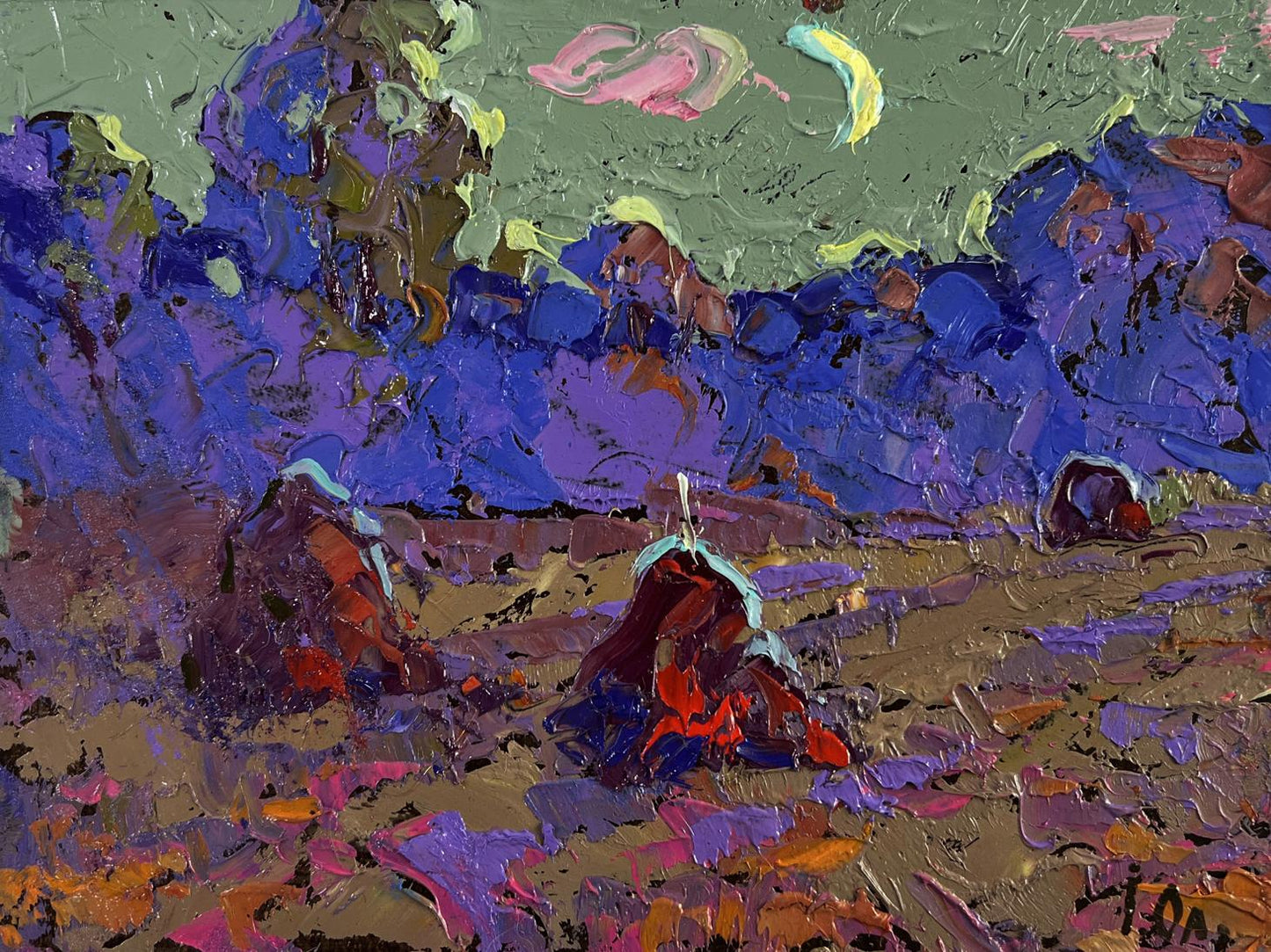 Vibrant impressionist oil painting The path into the evening coolness by Oleksiy Ivanyuk