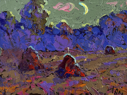 Vibrant impressionist oil painting The path into the evening coolness by Oleksiy Ivanyuk