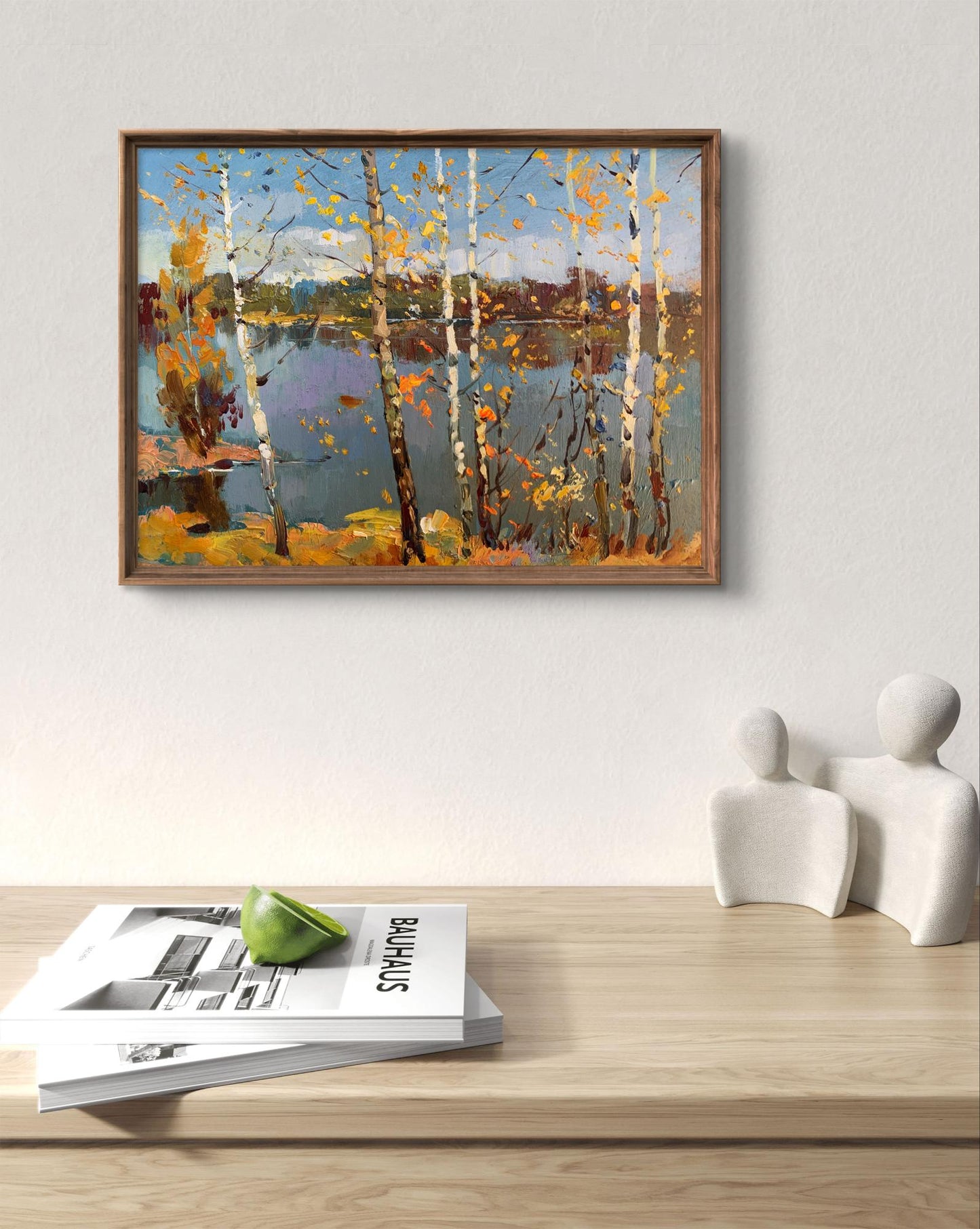 Framed oil painting View through the birches by Yuriy Suprunchuk