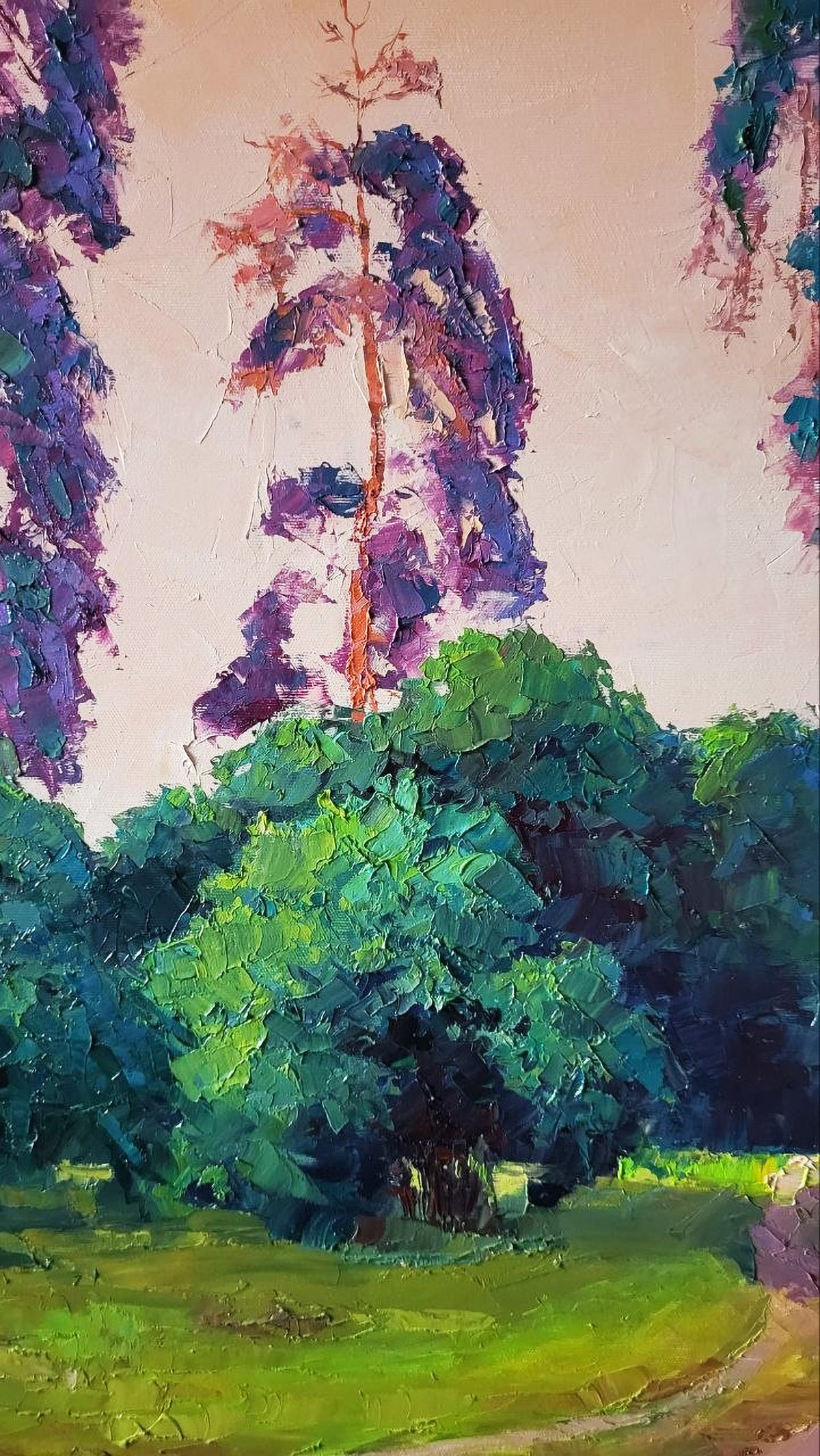 Oil painting Sunset in the forest Boris Serdyuk